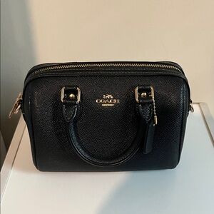 Coach Black Leather Mini Rowan